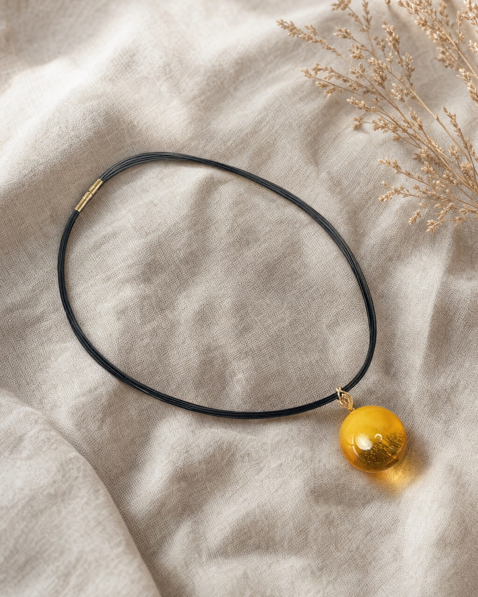 Lode Necklace · Golden Amber Orb
