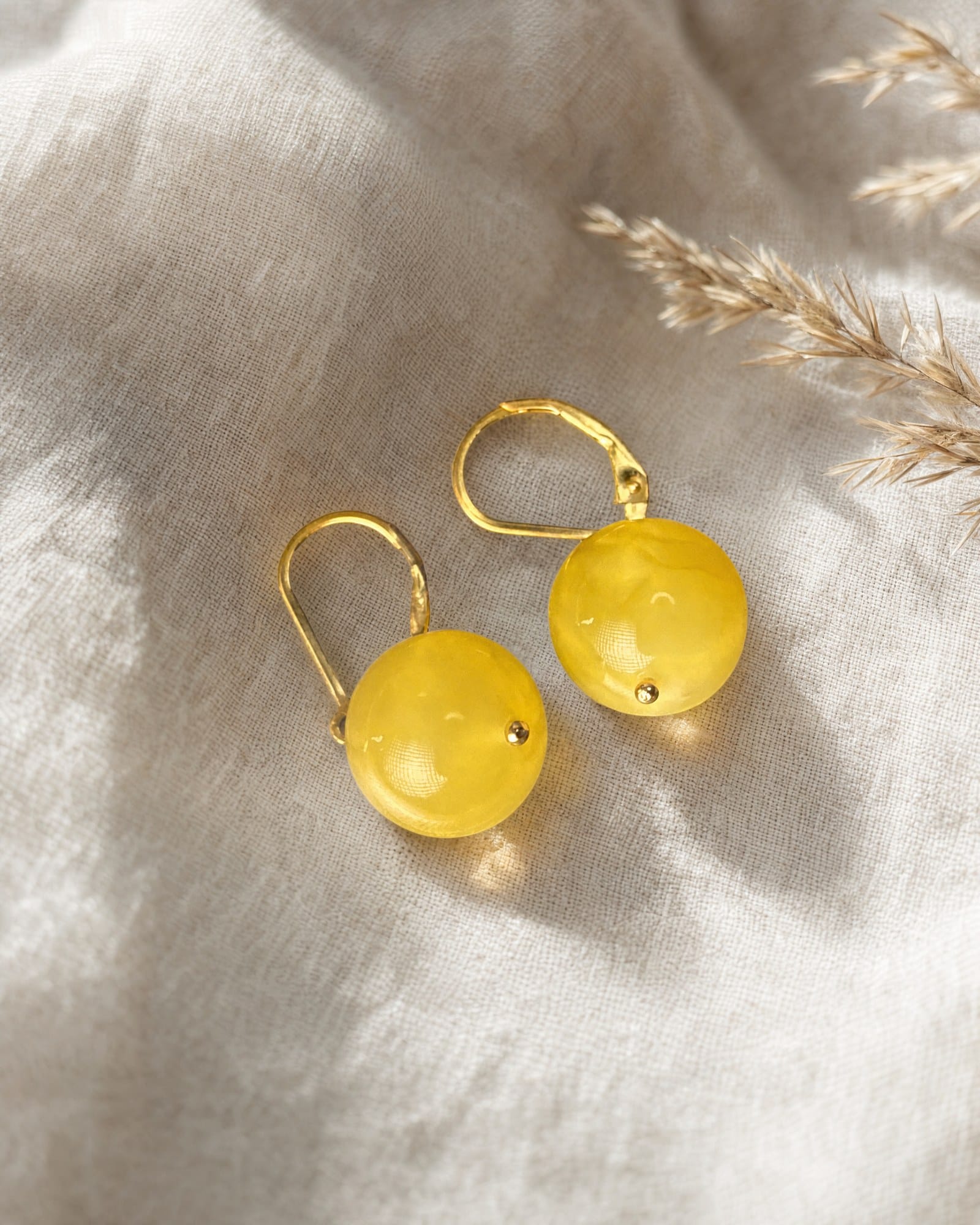 Pile Earrings · Lemon Amber Drops