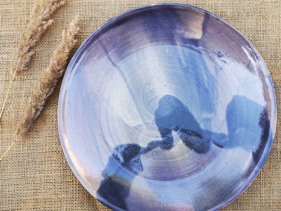 Blue-grey clay plate