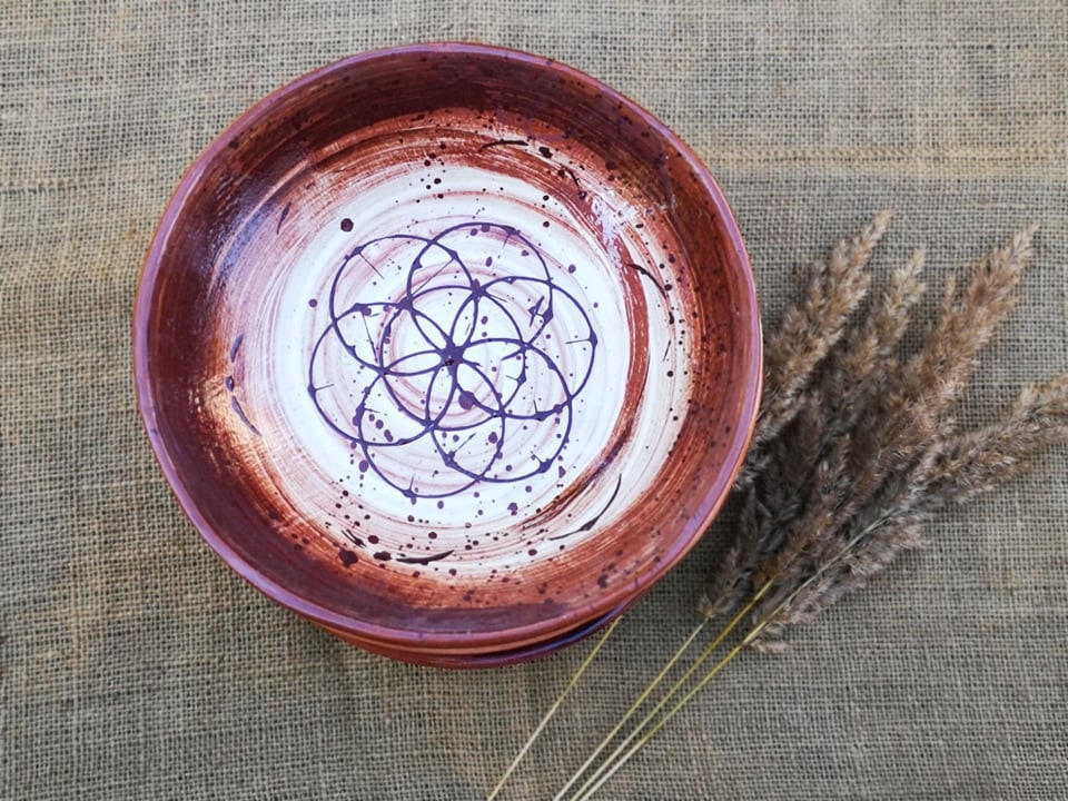 Shallow bowl, “Flower of Life” collection