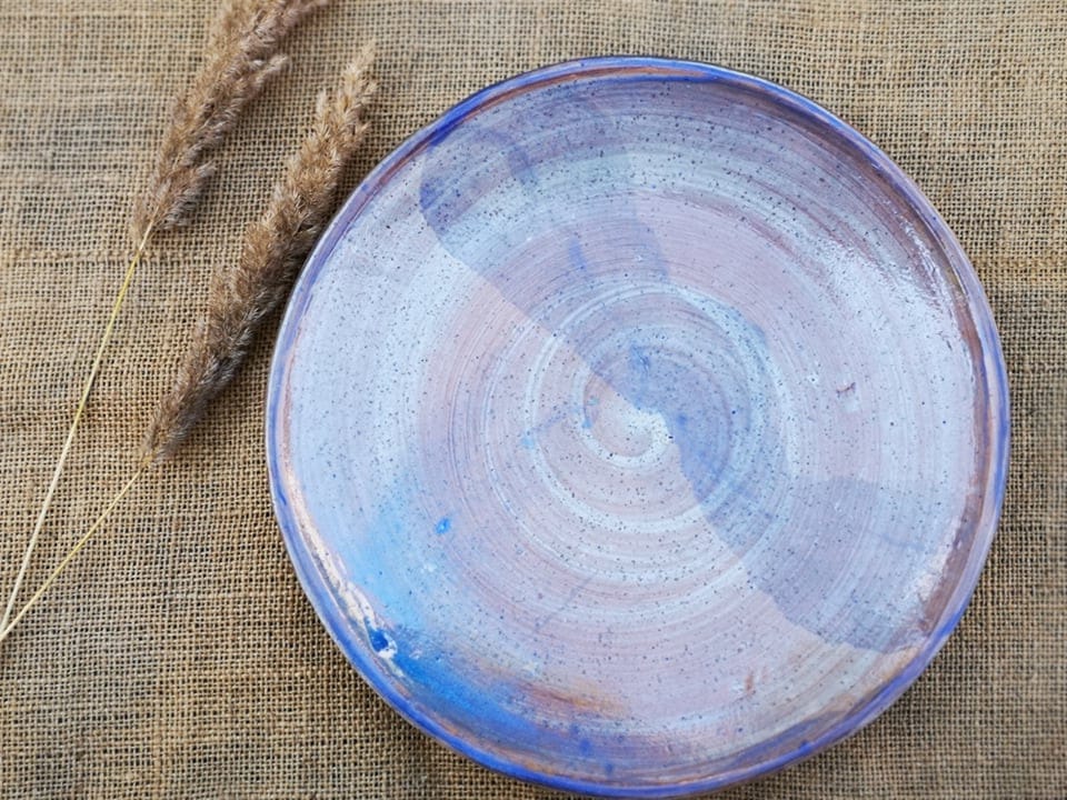 Blue-grey clay plate