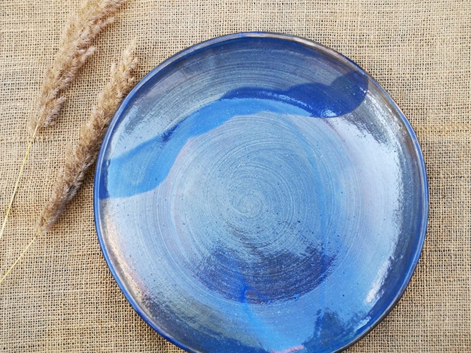 Blue-grey clay plate