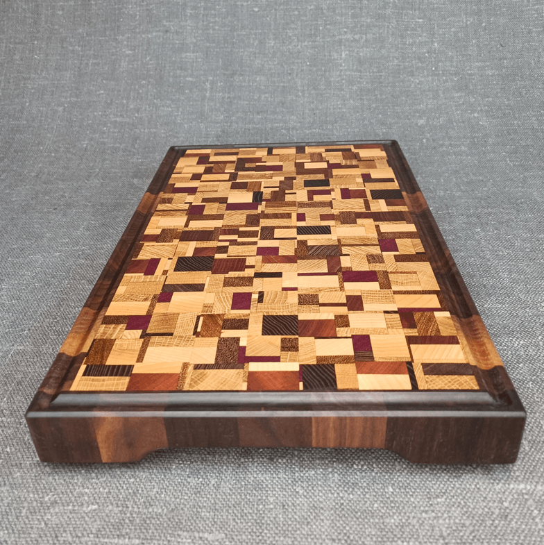 Lielais Raibis large colourful end-grain board, 43 × 27 cm