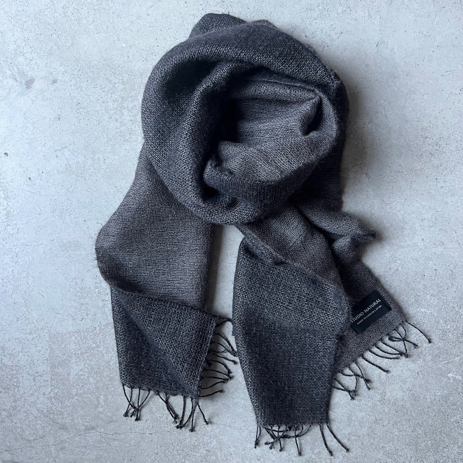 Double cashmere scarf in anthracite 35x180 cm
