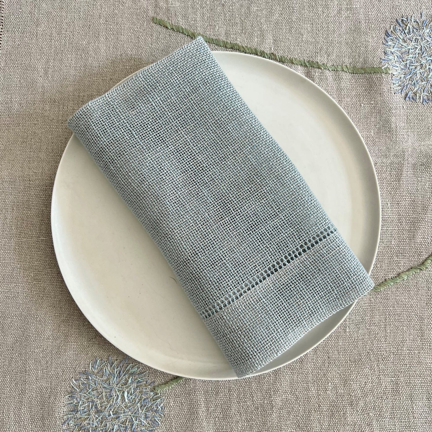 Linen napkin Transparent in blue gray 50x50 cm