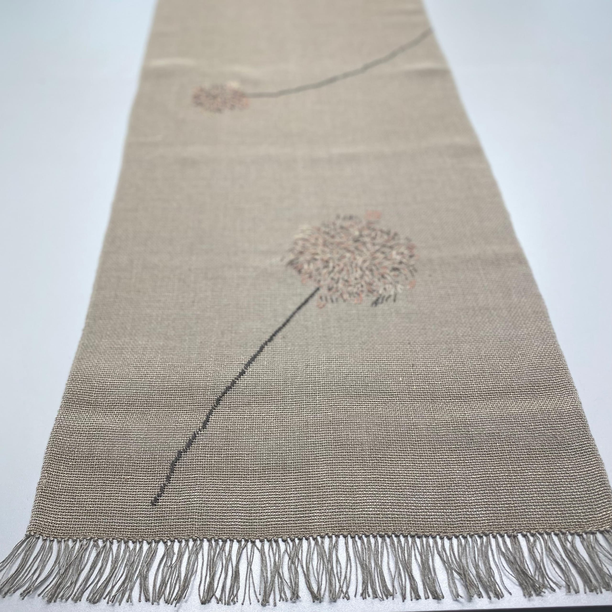 Linen table runner Anna with embroidery 50x150 cm