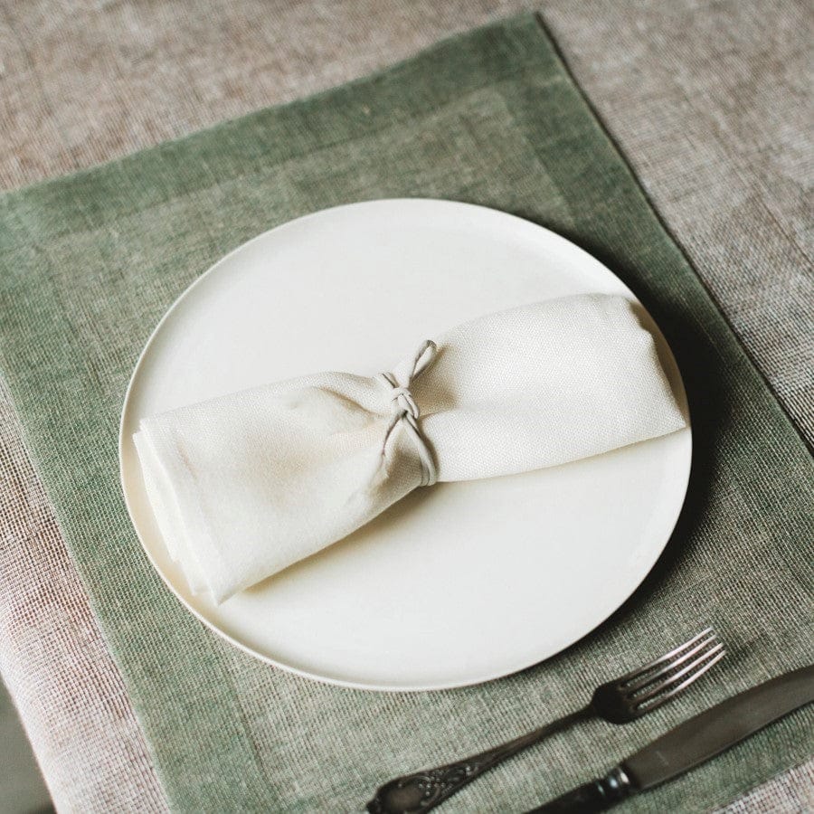 Doppellagiges Leinen-Tischset in Grün 45x35 cm