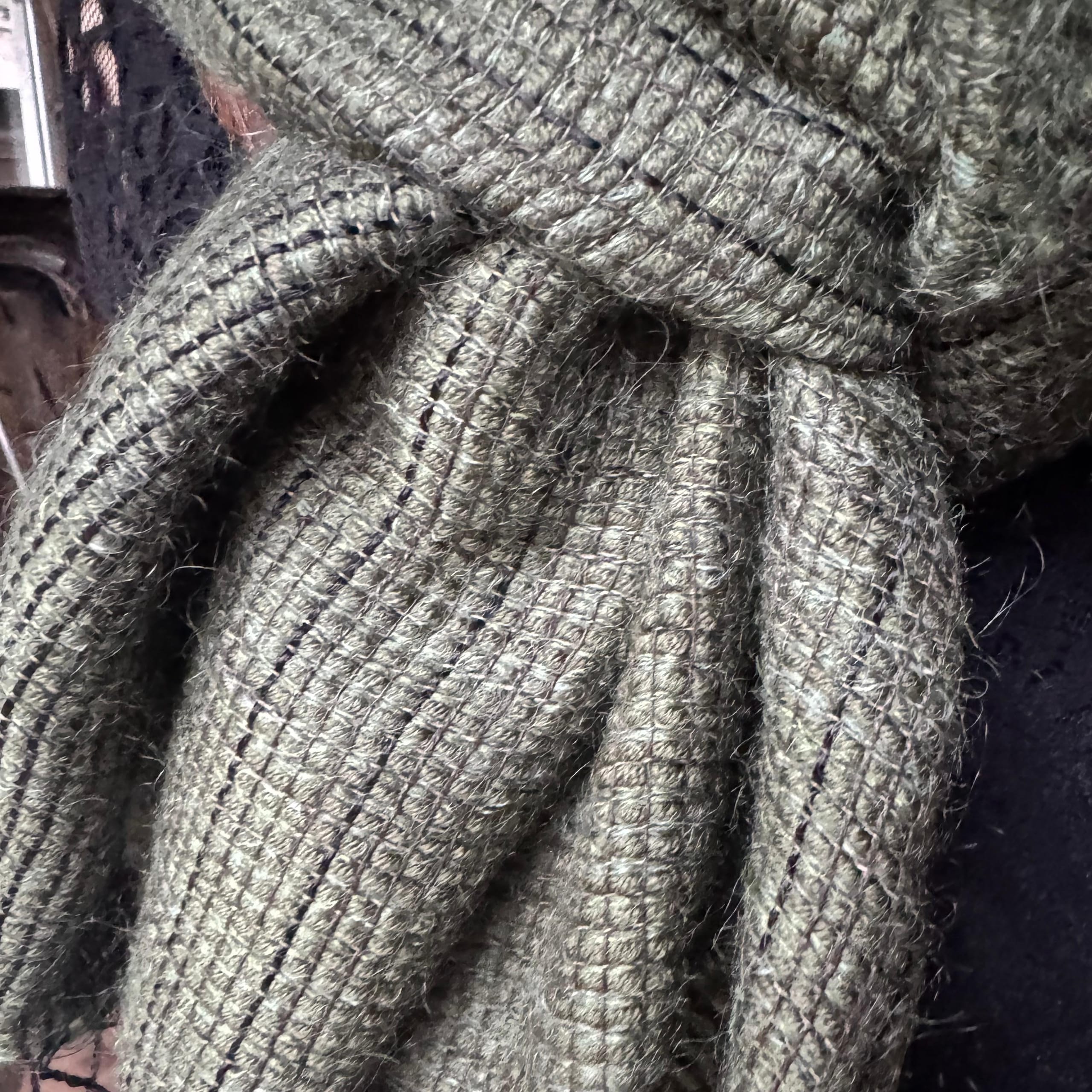 Linen mohair scarf green 50x180cm