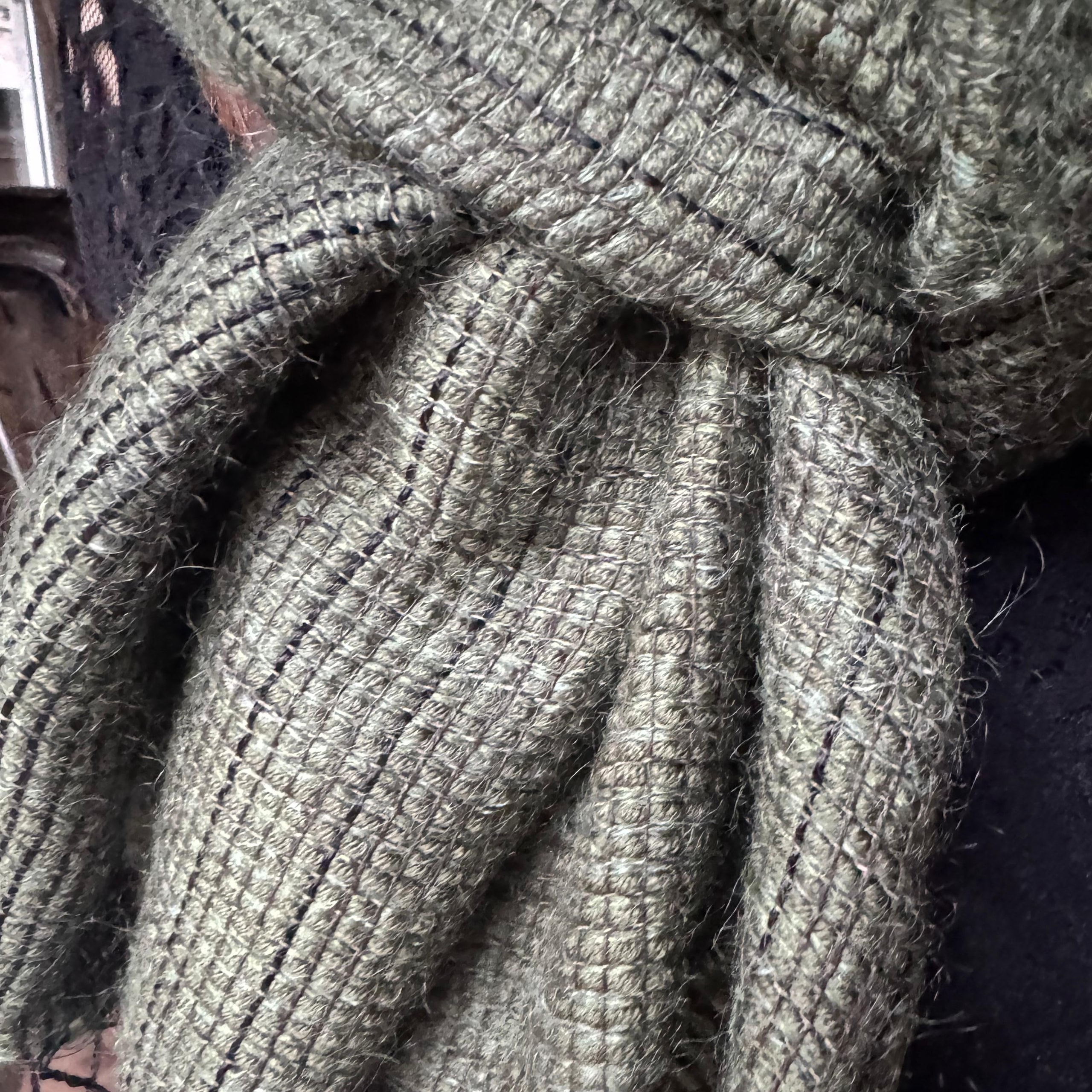 Linen mohair scarf green 50x180cm