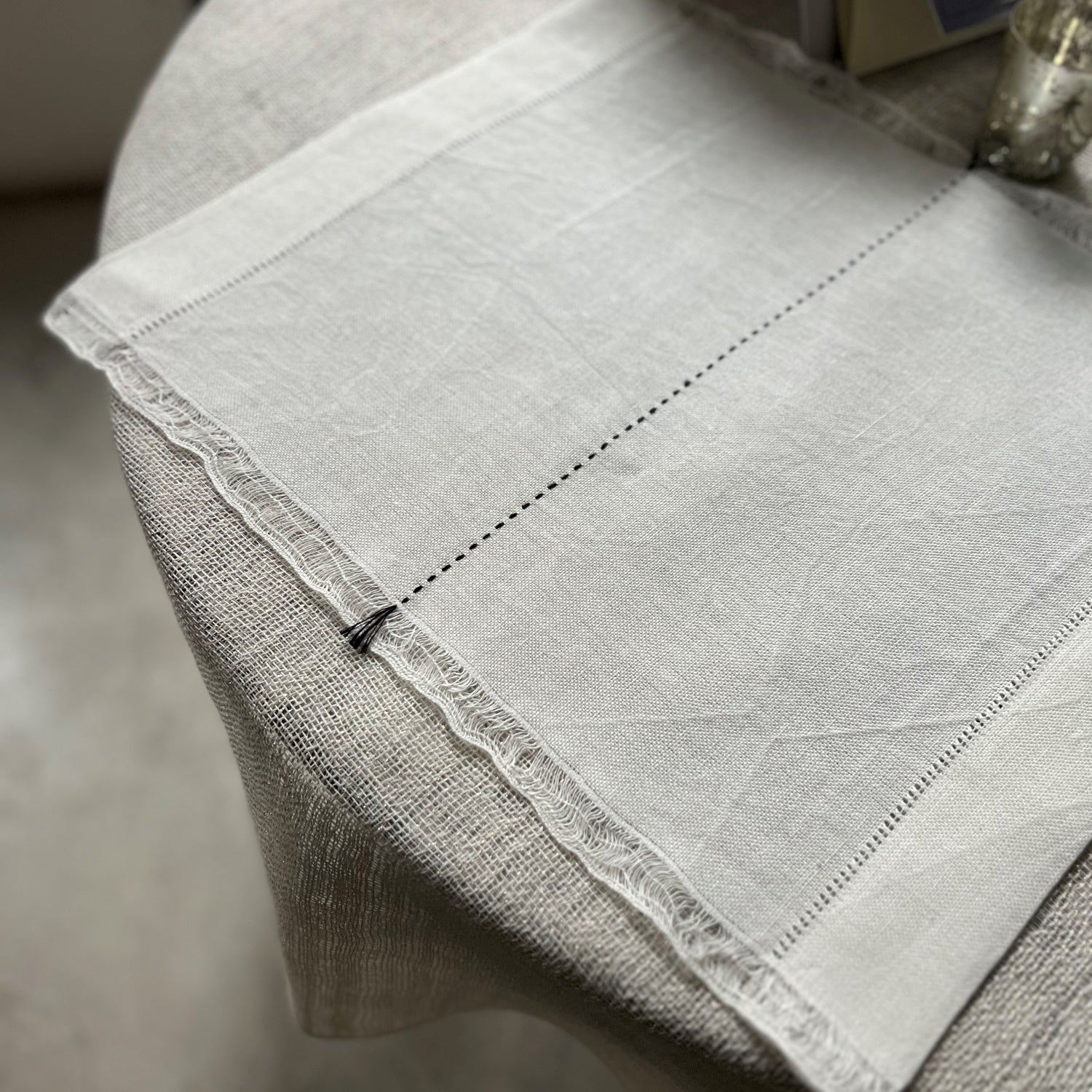 Linen Placemat Ieva in white 50x40 cm