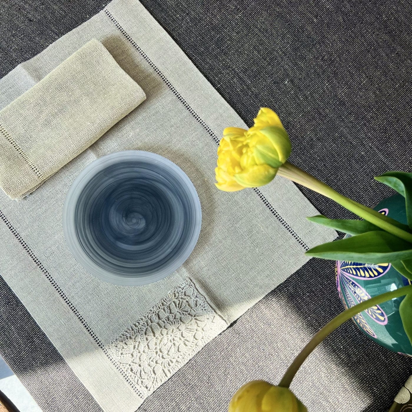 Linen placemat with pocket 50x40 cm