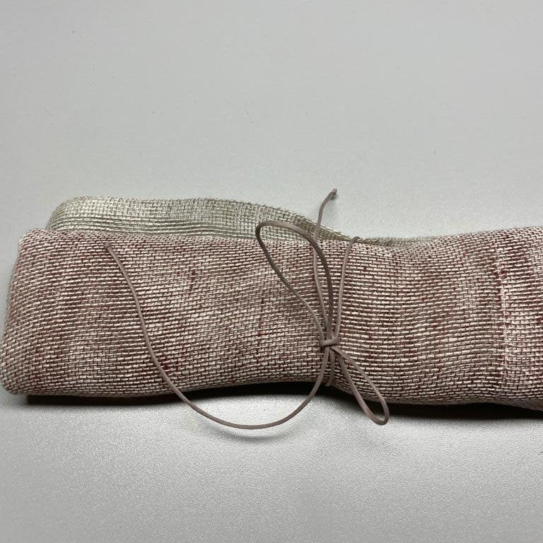 Linen napkin in burnt brick and natural color 50x50 cm
