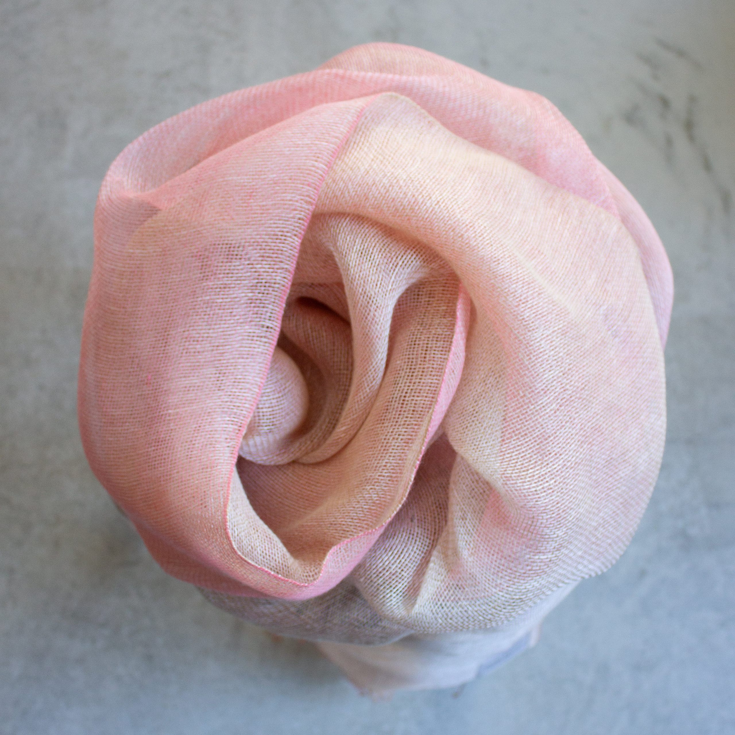 Double layer scarf in linengold 50x200cm