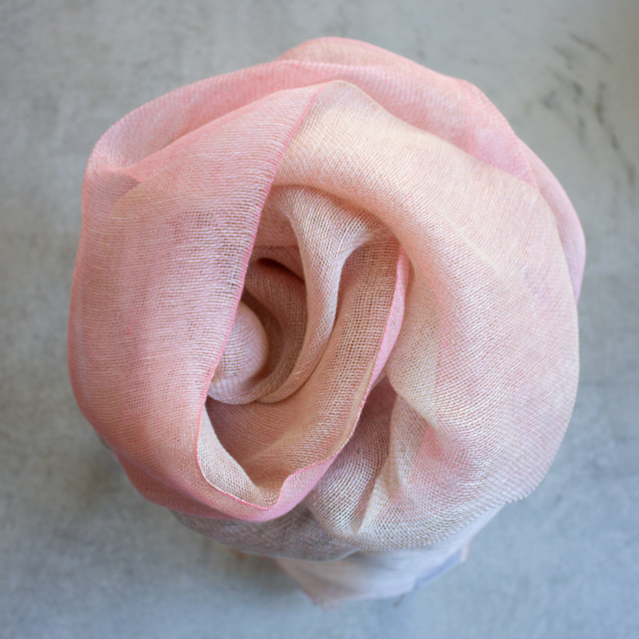 Double layer scarf in linengold 50x200cm