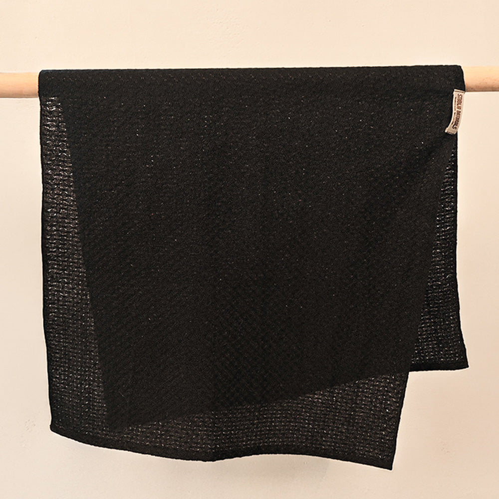 Linen kitchen towel in black 50x90 cm